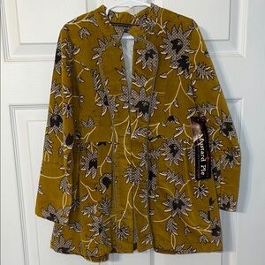 Mustard Pie Floral Girls Coat